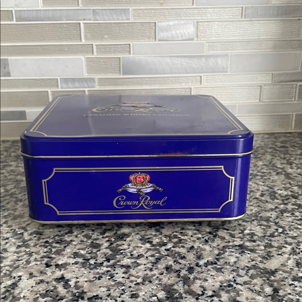 Vintage Crown Royal Blue Tin Box - 90s - Picture 4 of 16